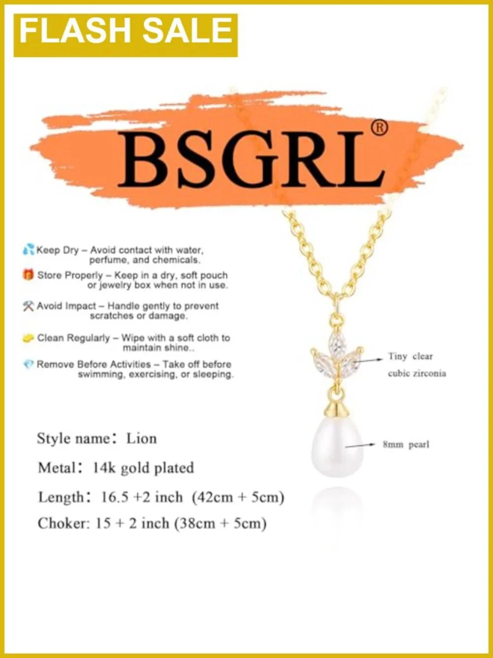 14K Gold-plated Pearl Necklace for Women Dainty 16